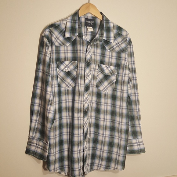 Wrangler long sleeve pearl button snap 17 x 36 T - Picture 3 of 3